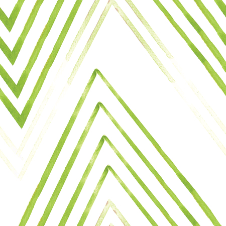 green watercolor abstract geometric zigzag seamless patterbの写真素材