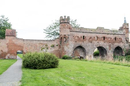 This is a part of a old castle in the city Zutphen in the Netherlandsの写真素材