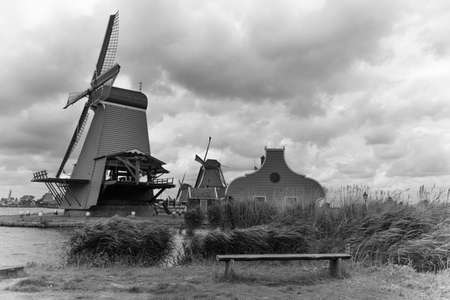 The Zaanse Schans in the west of the Netherlands. High quality photo from an windmill.の写真素材