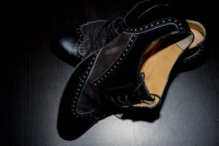 Black dancing shoes for salsa and latin dancing