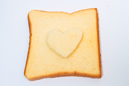slice bread with heartの写真素材