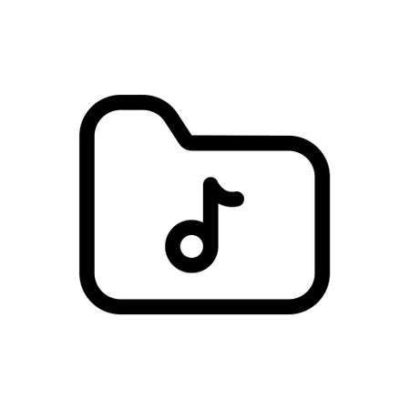 Simple Music Folder icon. The icon can be used for websites, print templates, presentation templates, illustrations, etcのイラスト素材