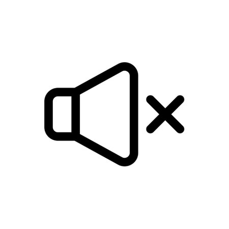 Simple Mute icon. The icon can be used for websites, print templates, presentation templates, illustrations, etcのイラスト素材