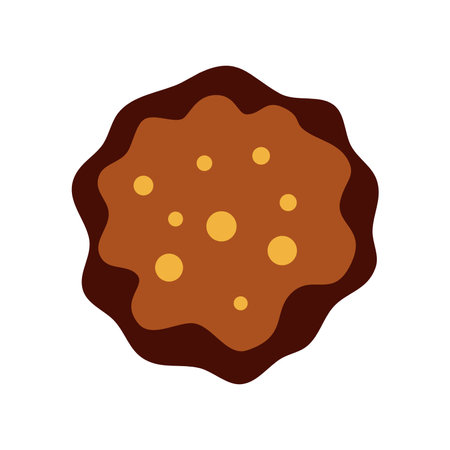 Chocolate chip cookie icon. Flat color design. Vector illustration.のイラスト素材