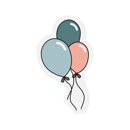 Balloons icon. Isolated on white background. Vector illustration.のイラスト素材