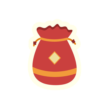 Santa Claus bag icon in flat color style. New year christmas lunar new year chinese gong xi fa caiのイラスト素材