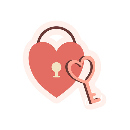 Heart shaped padlock with keyhole. Love symbol. Vector illustrationのイラスト素材