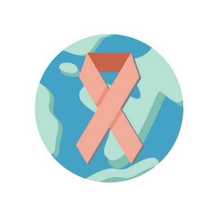 Breast Cancer Awareness Ribbon. Vector illustration in flat design style.のイラスト素材
