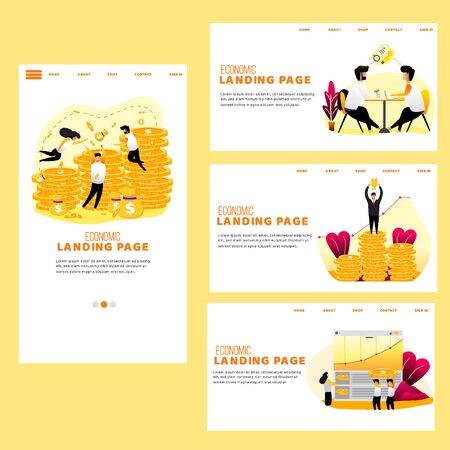 business illutration, business character design, mobile page, landing pageのイラスト素材