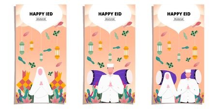 happy ied mubarak bacground, for banner, post card, money case and giftのイラスト素材