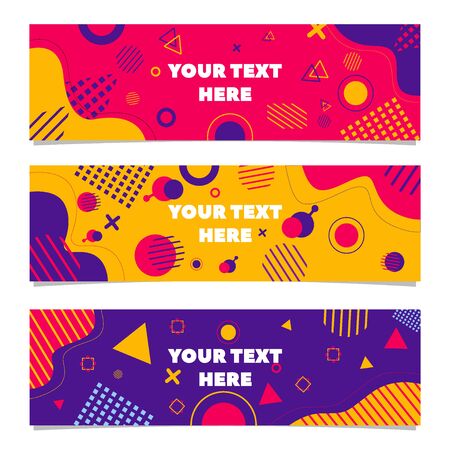 memphis bacground for banner poster, geometric pattern bacgroundのイラスト素材