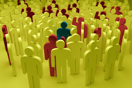 3d people - men, person in group. Leadership and team