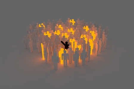 3d people - men, person in group. Leadership and teamの写真素材