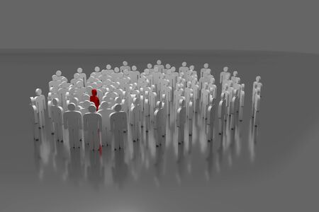 3d people - men, person in group. Leadership and teamの写真素材