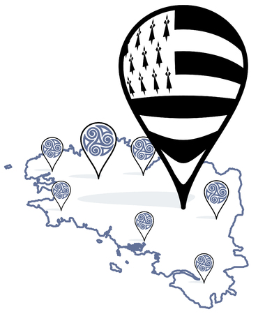 Made in Brittany (Product in Brittany) vector logo and labelsのイラスト素材