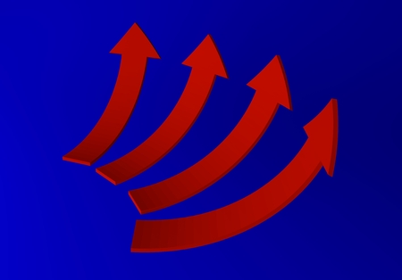arrows on a background, 3d illustrationの写真素材