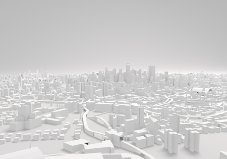 City Center 3d rendering, 3d illustrationの写真素材