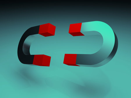 magnet on a withe background, 3d illustration