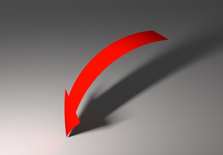 Growing business arrow on gray background, Profit red arrow, 3d illustrationの写真素材