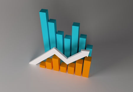 Profit Graph Arrow, 3d illustrationの写真素材