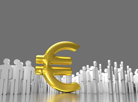 euro sign, money, 3d illustrationの写真素材