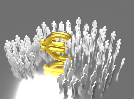 euro sign, money, 3d illustrationの写真素材