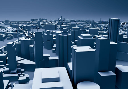 City Center 3d rendering, 3d illustration