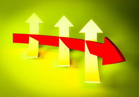 arrows on a background, 3d illustrationの写真素材