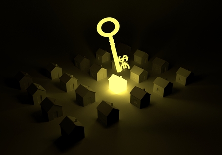 houses for real estate industry property, 3d illustrationの写真素材