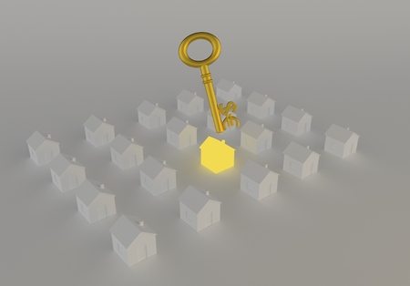 houses for real estate industry property, 3d illustrationの写真素材