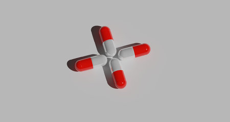 Pharmacy theme, antibiotic pills. 3d illustration