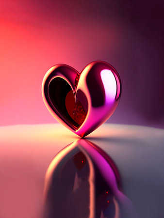 Valentine's day abstract background with heart. 3d renderの素材