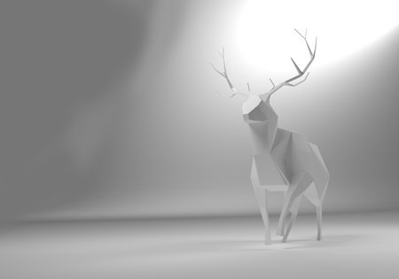 3d render of a reindeer on a white background.の写真素材