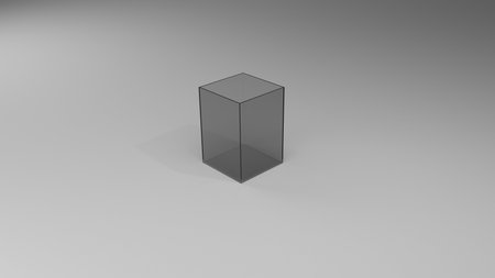 3D rendering of a cube in a gray background, computer generated imagesの写真素材
