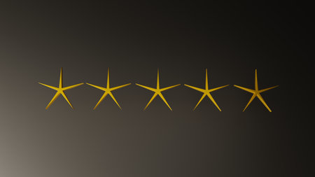 Star-shaped gold stars on a dark background. Vector illustration.の写真素材