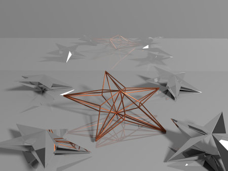 abstract 3d illustration of geometric shapes, polygonal backgroundの写真素材