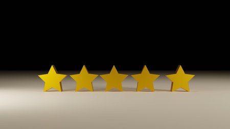 3d render of geometric shapes with stars in gray background, computer generated images