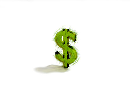 Dollar sign isolated on a white background. 3d illustration.の写真素材