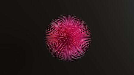 Abstract 3d rendering of chaotic geometric composition. Bended lines in empty space.