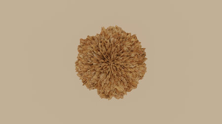 Flower of chrysanthemum on beige background. 3D rendering.