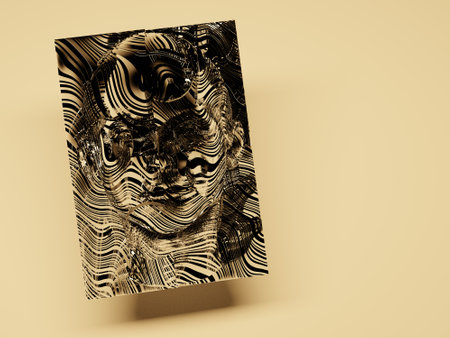 3d illustration of a human head with an abstract pattern, abstract geometric composition, digital art works. Computer generated images.の写真素材