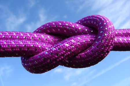                 Pink rope with double knot               の写真素材