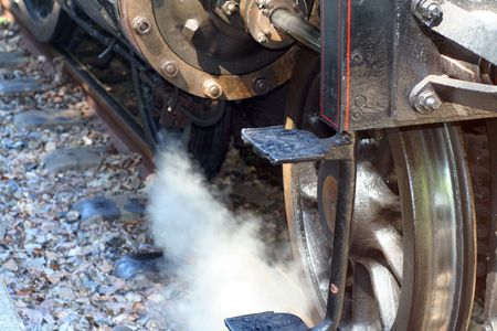 detail of an old steam trainの写真素材