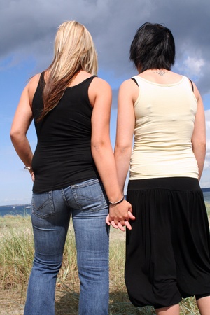two young womenの写真素材
