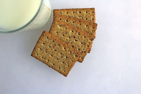 milk and crackersの写真素材