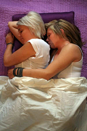 young women sleepingの写真素材