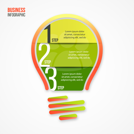 Light bulb vector infographic template for graphs, charts, diagrams and other infographics. Eco green style illustration. Business idea concept.のイラスト素材