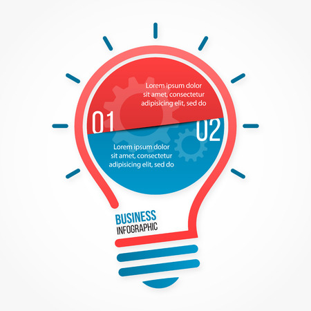 Light bulb vector infographic template for graphs, charts, diagrams and other infographics. Business idea concept.のイラスト素材