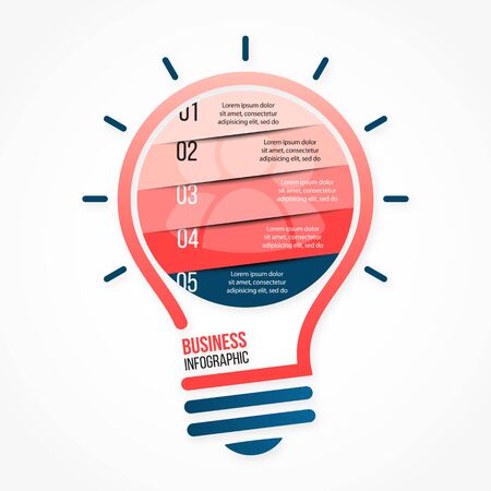 Light bulb vector infographic template for graphs, charts, diagrams and other infographics. Business idea concept.のイラスト素材