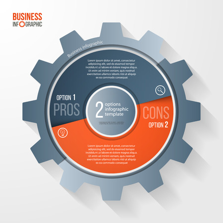 Vector business and industry gear style circle infographic template for graphs, charts, diagrams and other infographics. Business concept with options, parts, steps, processes. Gear style logo.のイラスト素材